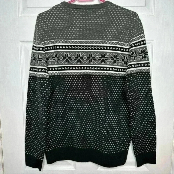 Denver  Hayes Sweater Crew Neck Grey/White/Black Size Medium - Picture 9 of 16